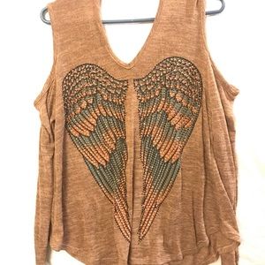 Angel wing bling top